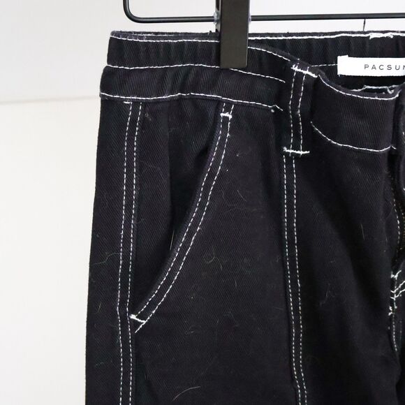 Pacsun Black Low Rise Puddle Cargo Pants Small - Picture 5 of 10